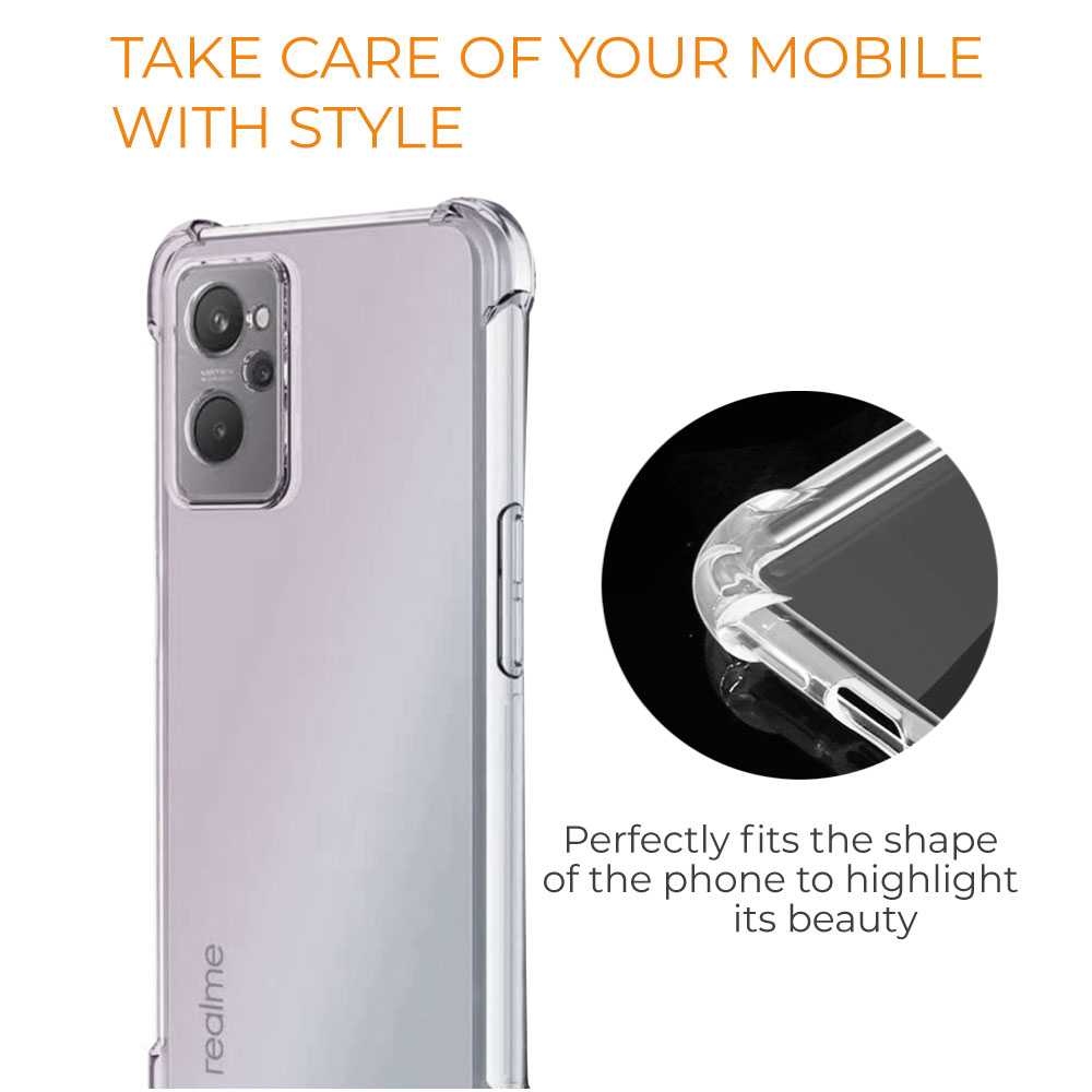 Funda de TPU para Realme 9i/A76 4G/A96 4G, Carcasa Flexible con Esquinas Reforzadas Antigolpes, Protección en Cámaras, Silicona Transparente