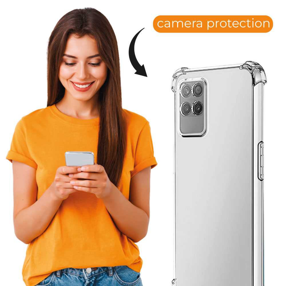 Funda de TPU para Realme Narzo 50 4G,realme 8i, Carcasa Flexible con Esquinas Reforzadas Antigolpes, Protección en Cámaras, Silicona Transparente