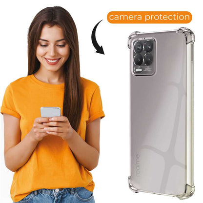 Funda de TPU para Realme 8/8 Pro, Carcasa Flexible con Esquinas Reforzadas Antigolpes, Protección en Cámaras, Silicona Transparente