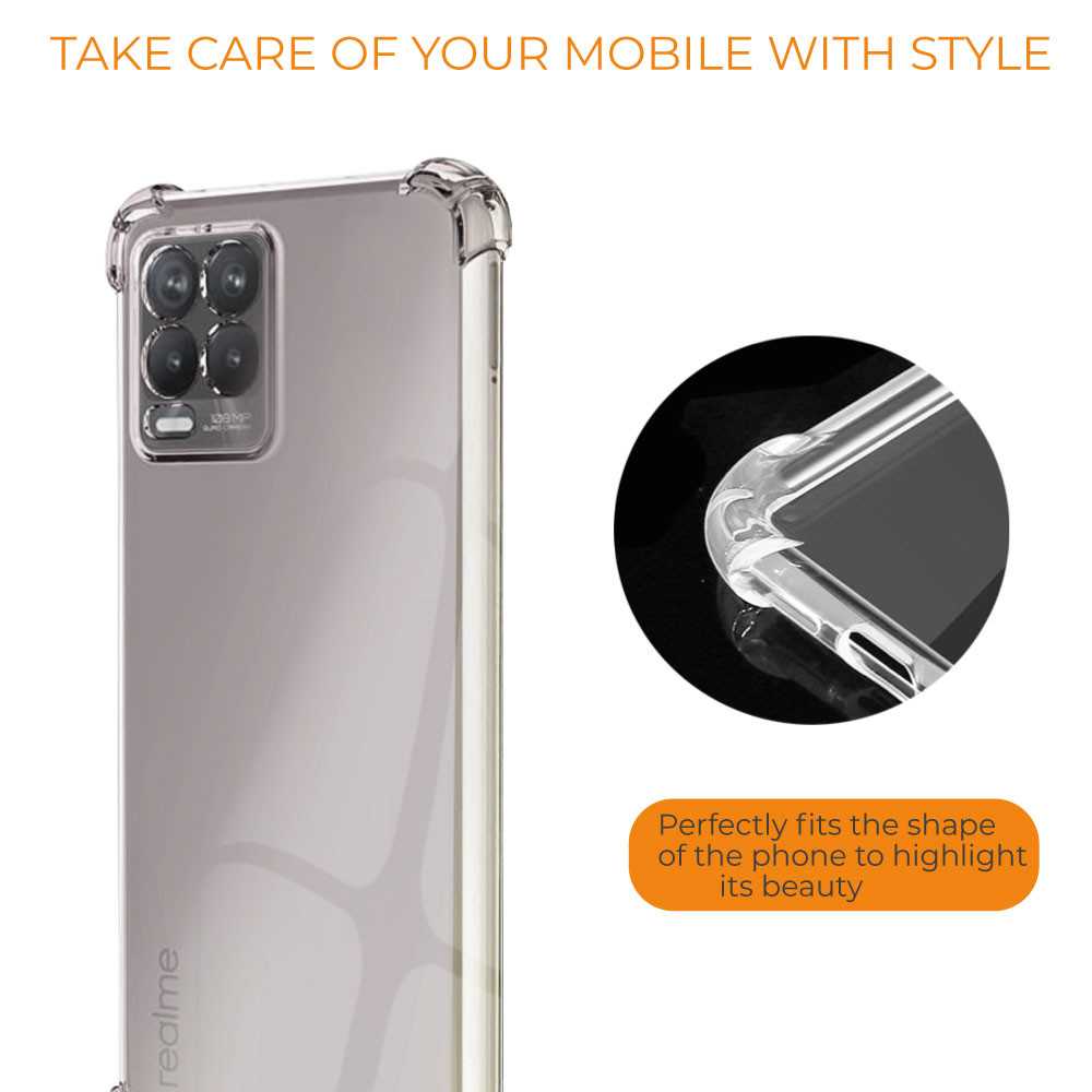 Funda de TPU para Realme 8/8 Pro, Carcasa Flexible con Esquinas Reforzadas Antigolpes, Protección en Cámaras, Silicona Transparente