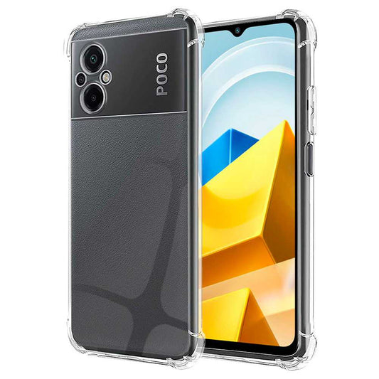 Funda de TPU para Xiaomi Poco M5 4G/M4 5G, Carcasa Flexible con Esquinas Reforzadas Antigolpes, Protección en Cámaras, Silicona Transparente