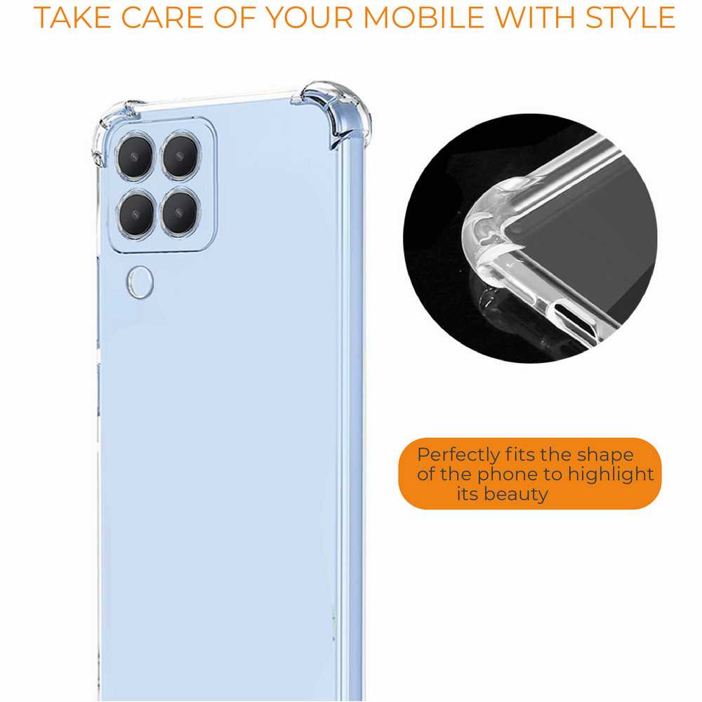 Funda de TPU para SAMSUNG Galaxy M33 5G, Carcasa Flexible con Esquinas Reforzadas, Antigolpes, Protección en Cámaras, Silicona Transparente