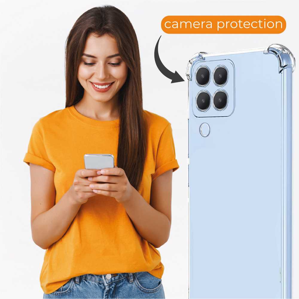Funda de TPU para SAMSUNG Galaxy M33 5G, Carcasa Flexible con Esquinas Reforzadas, Antigolpes, Protección en Cámaras, Silicona Transparente