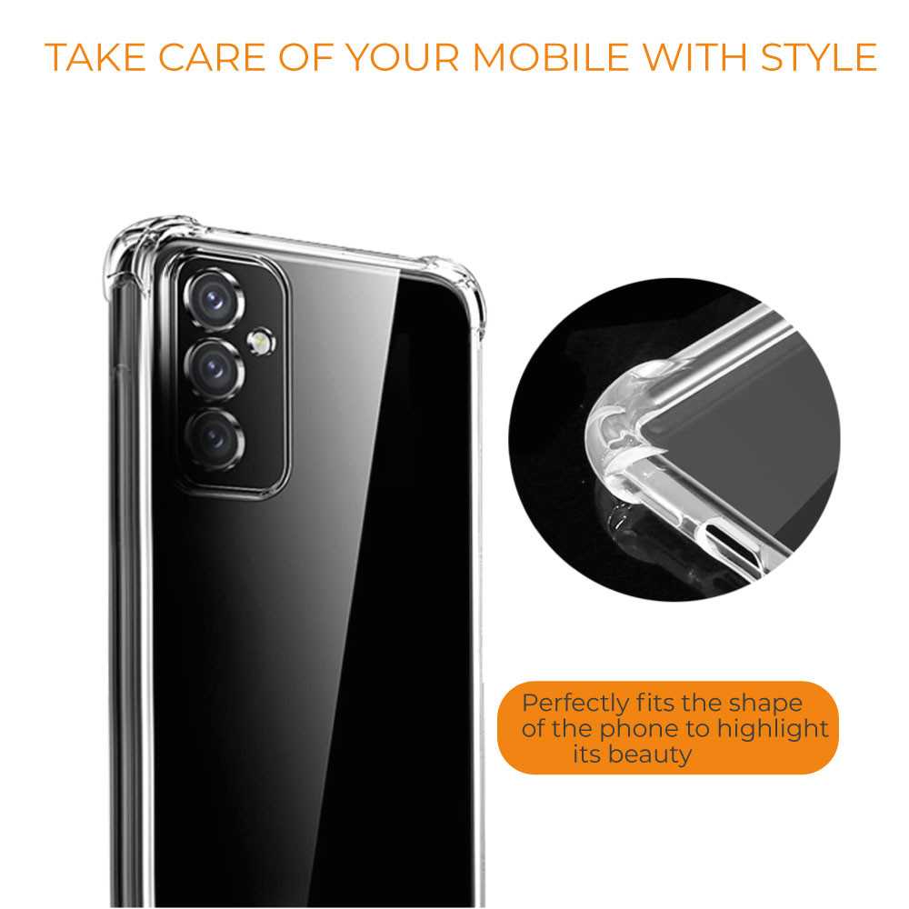 Funda de TPU para SAMSUNG Galaxy M13 4G/Galaxy M23 5G, Carcasa Flexible con Esquinas Reforzadas, Antigolpes, Protección en Cámaras, Silicona Transparente