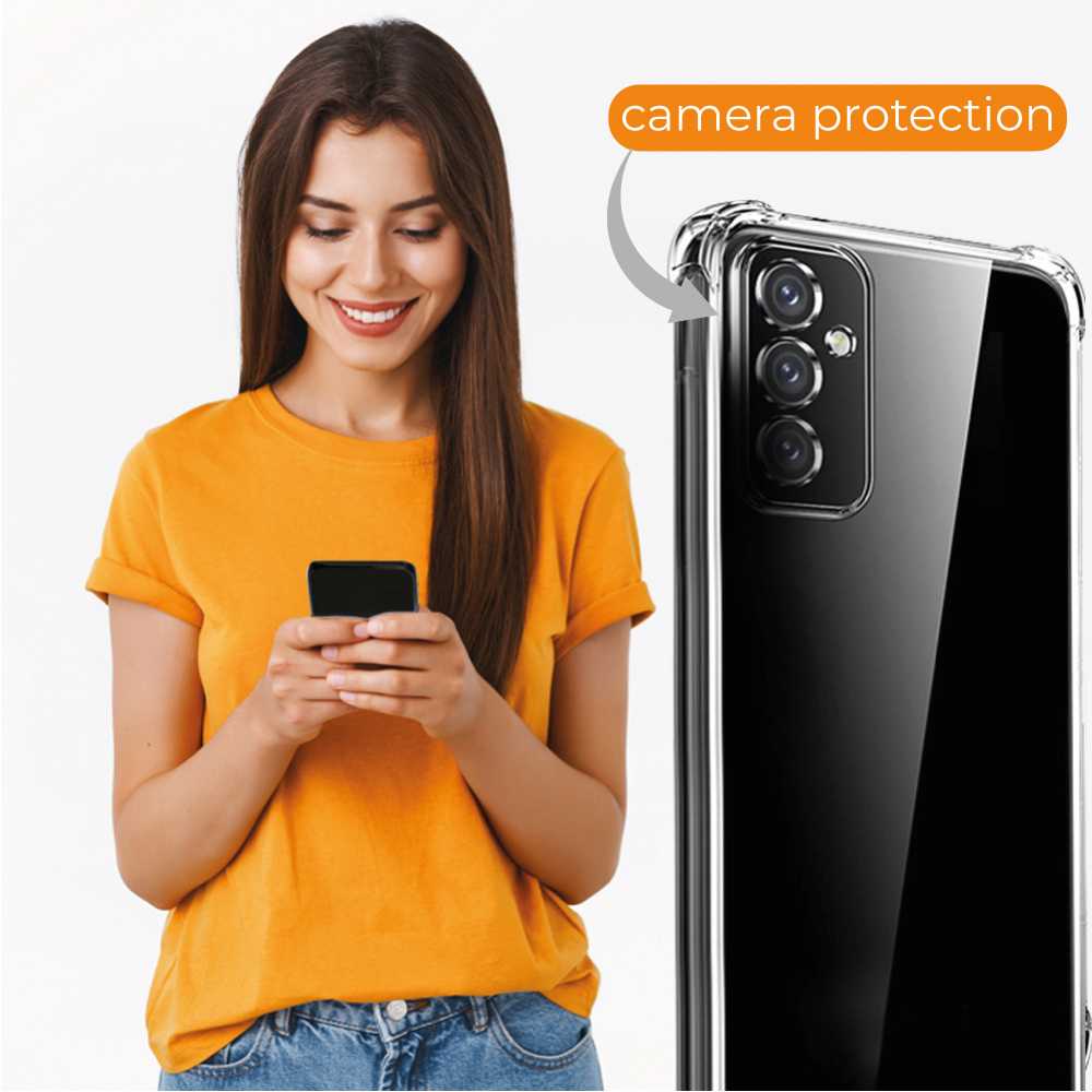 Funda de TPU para SAMSUNG Galaxy M13 4G/Galaxy M23 5G, Carcasa Flexible con Esquinas Reforzadas, Antigolpes, Protección en Cámaras, Silicona Transparente