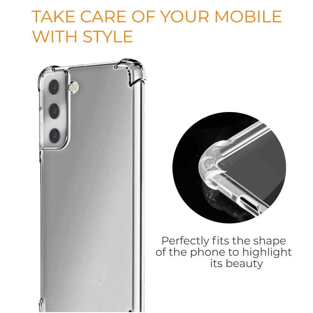 Funda de TPU para Samsung Galaxy S22, Carcasa Flexible con Esquinas Reforzadas Antigolpes, Protección en Cámaras, Silicona Transparente