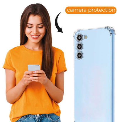 Funda de TPU para Samsung Galaxy S23, Carcasa Flexible con Esquinas Reforzadas Antigolpes, Protección en Cámaras, Silicona Transparente
