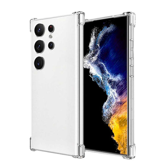 Funda de TPU para Samsung Galaxy S23 Ultra, Carcasa Flexible con Esquinas Reforzadas Antigolpes, Protección en Cámaras, Silicona Transparente