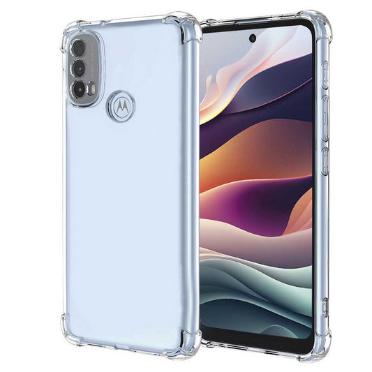 Funda de TPU para MOTOROLA Moto E30/Moto E40/Moto E20, Carcasa Flexible con Esquinas Reforzadas Antigolpes, Protección en Cámaras, Silicona Transparente