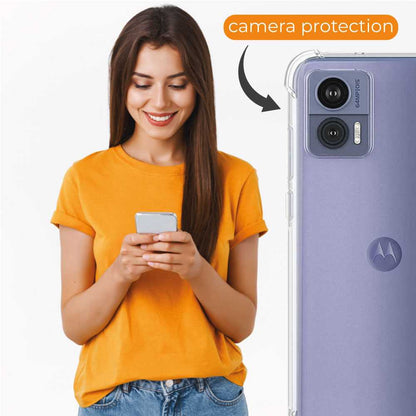 Funda de TPU para Motorola Edge 30, Carcasa Flexible con Esquinas Reforzadas Antigolpes, Protección en Cámaras, Silicona Transparente
