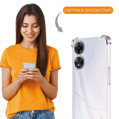 Funda de TPU para Oppo A78 5G, Carcasa Flexible con Esquinas Reforzadas Antigolpes, Protección en Cámaras, Silicona Transparente