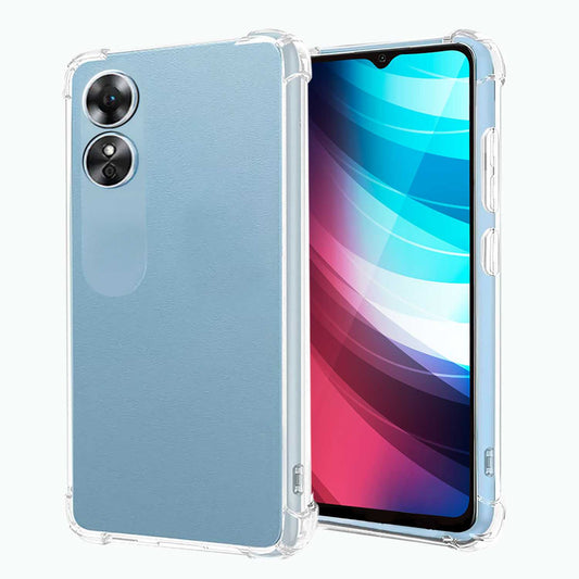 Funda de TPU para OPPO A17, Carcasa Flexible con Esquinas Reforzadas Antigolpes, Protección en Cámaras, Silicona Transparente