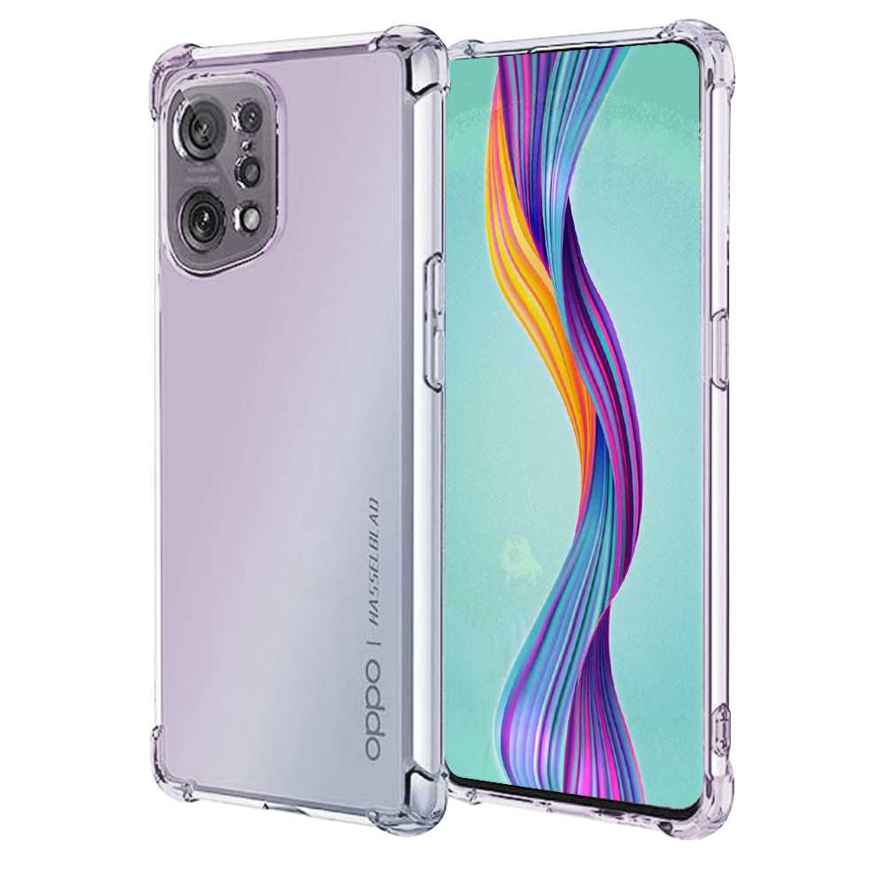 Funda de TPU para Oppo Find X5, Carcasa Flexible con Esquinas Reforzadas Antigolpes, Protección en Cámaras, Silicona Transparente