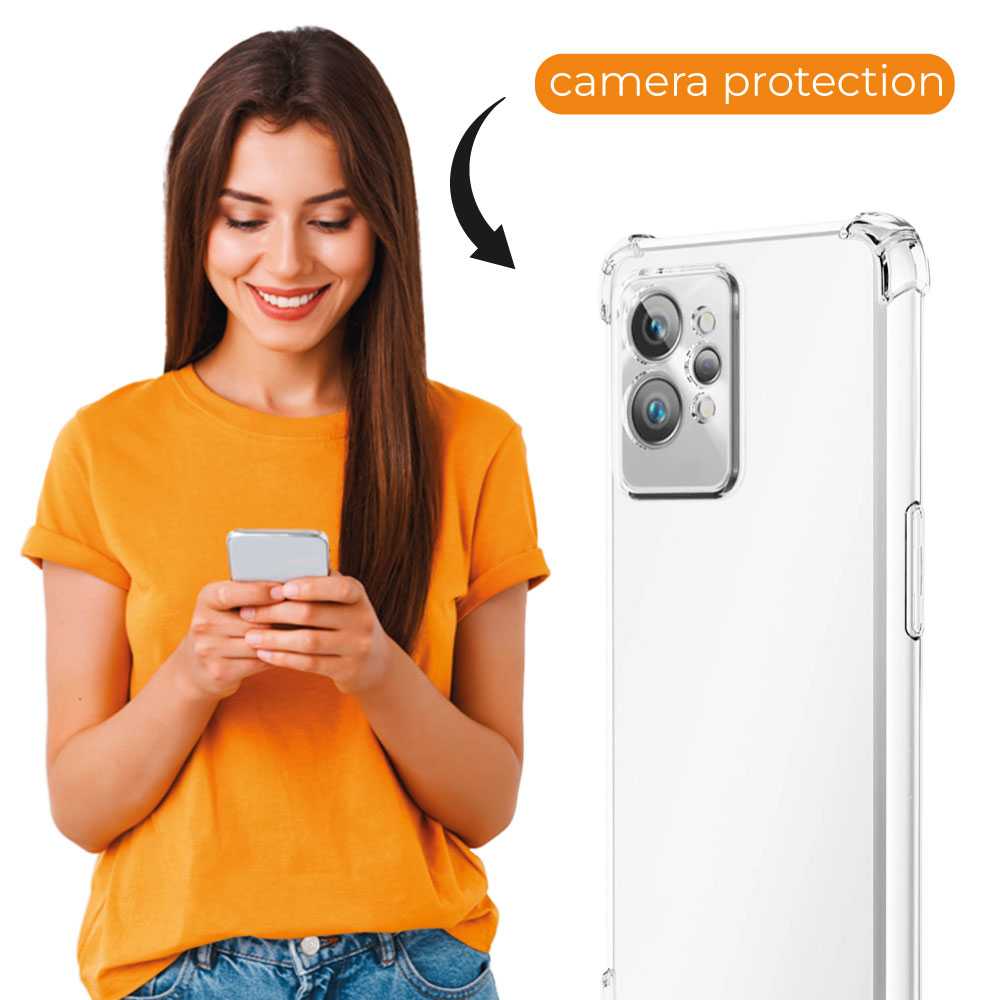 Funda de TPU para Realme GT2 Pro, Carcasa Flexible con Esquinas Reforzadas Antigolpes, Protección en Cámaras, Silicona Transparente