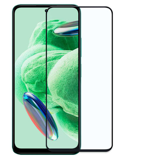 Protector de Pantalla Cristal Templado con Borde Redondo Negro para Xiaomi Poco X5 5G,Redmi Note 12 4G/5G, Vidrio Templado Antigolpes 9D 9H 0.3mm Marco