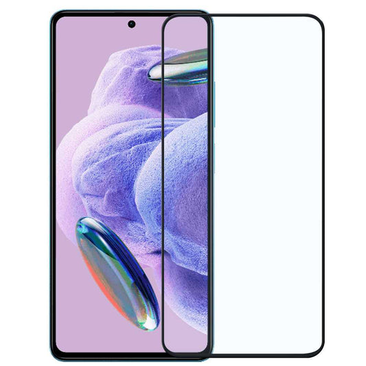 Protector de Pantalla Cristal Templado con Borde Redondo Negro para Xiaomi Redmi Note 12 Pro 5G/Poco X5 Pro 5G, Vidrio Templado Antigolpes 9D 9H 0.3mm Marco