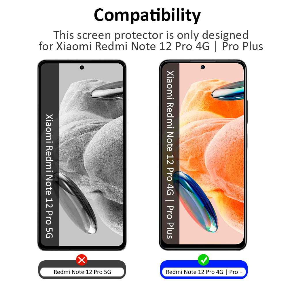 Protector de Pantalla Cristal Templado Premium para XIAOMI Redmi Note 12 Pro Plus / Redmi Note 12 Pro Vidrio 9H 2.5D Anti Golpes Arañazos 0.3mm