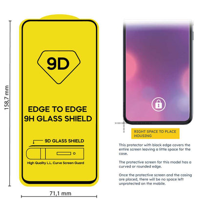 Protector de Pantalla Cristal Templado con Borde Redondo Negro para Xiaomi Redmi Note 12 Pro 4G/Pro Plus 5G, Vidrio Templado Antigolpes 9D 9H 0.3mm Marco