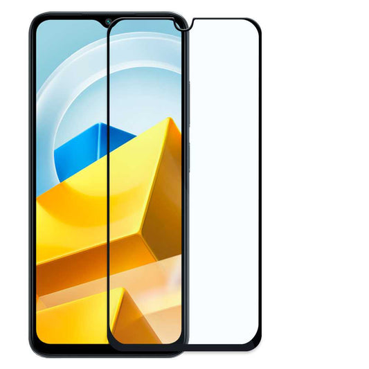 Protector de Pantalla Templado con Borde Redondo Negro para Xiaomi Poco M5 4G, Vidrio Templado Antigolpes 9D 9H 0.3mm Marco