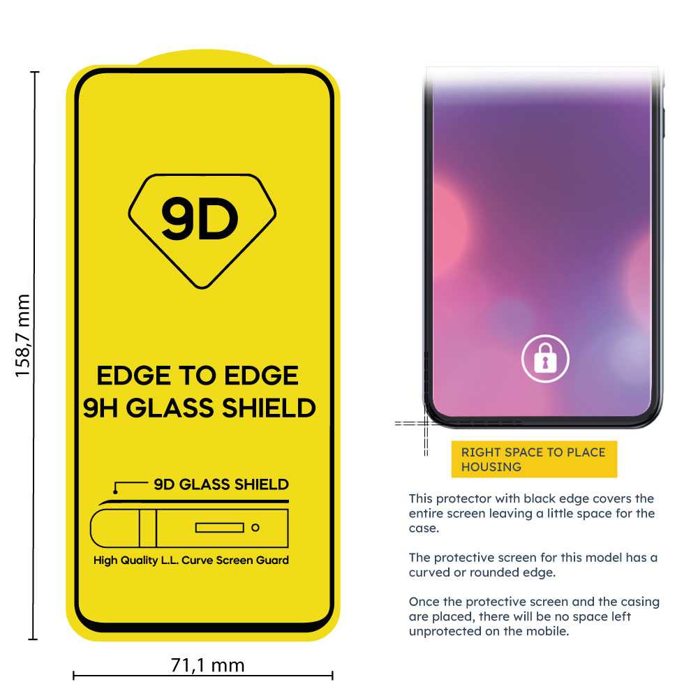 Protector de Pantalla Cristal Templado con Borde Redondo Negro para Xiaomi Redmi Note 11/11S 4G/Poco M4 Pro 4G, Vidrio Templado Antigolpes 9D 9H 0.3mm Marco