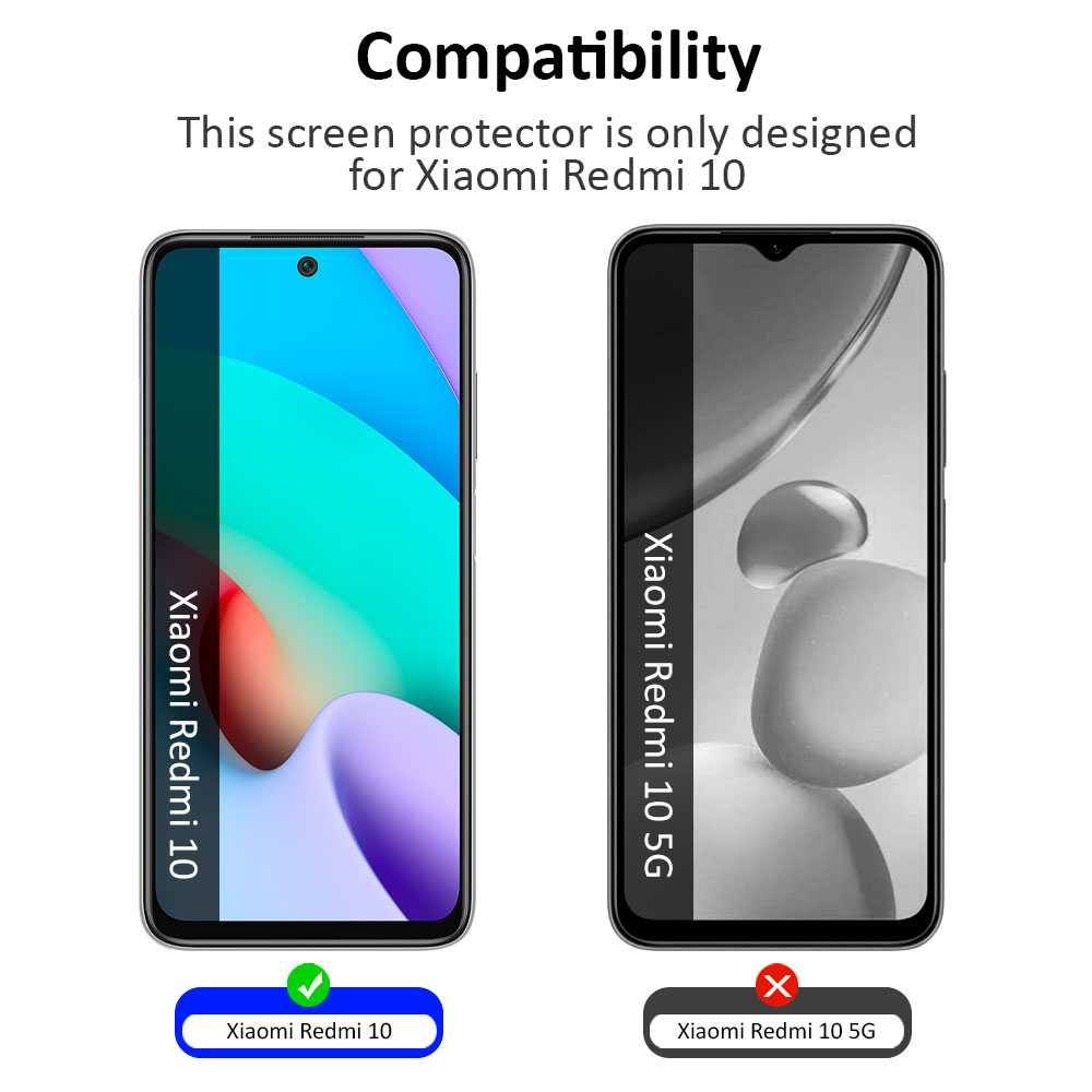 Protector de Pantalla Cristal Templado Premium para XIAOMI Redmi 10 Vidrio 9H 2.5D Anti Golpes Arañazos 0.3mm