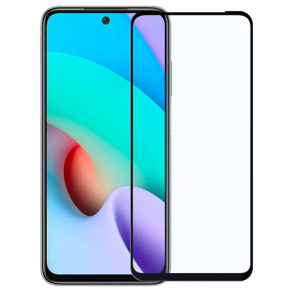 Protector de Pantalla Cristal Templado con Borde Redondo Negro para Xiaomi Redmi 10, Vidrio Templado Antigolpes 9D 9H 0.3mm Marco
