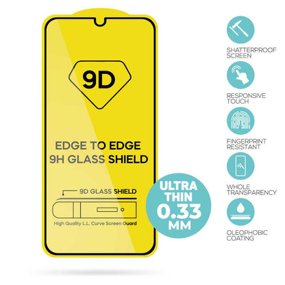 Protector de Pantalla Cristal Templado con Borde Redondo Negro para Samsung Galaxy A14 Vidrio Templado Antigolpes 9D 9H 0.3mm Marco