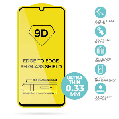 Protector de Pantalla Cristal Templado con Marco Negro para Samsung Galaxy A22 4G/M22/M32 4G, Vidrio Premium con Borde 9D y Dureza 9H, Antigolpes, Anticaídas, Antiarañazos