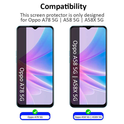 Protector de Pantalla Cristal Templado Premium para Oppo a78 5g Vidrio 9H 2.5D Anti Golpes Arañazos 0.3mm