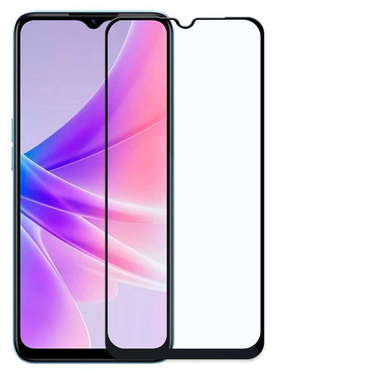 Protector de Pantalla Cristal Templado con Borde Redondo Negro para Oppo A77 5G/A57 4G/A57S, Vidrio Templado Antigolpes 9D 9H 0.3mm Marco
