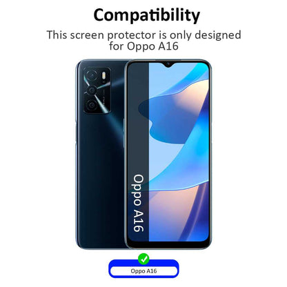 Protector de Pantalla Cristal Templado Premium para Oppo A16 Vidrio 9H 2.5D Anti Golpes Arañazos 0.3mm