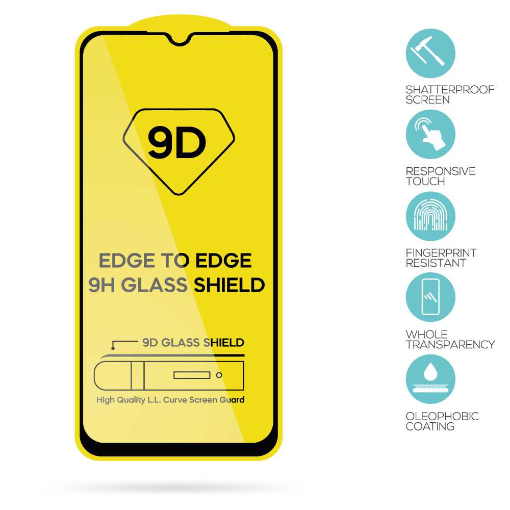 Protector de Pantalla Cristal Templado con Borde Redondo Negro para Realme Narzo 50 5G Vidrio Templado Antigolpes 9D 9H 0.3mm Marco
