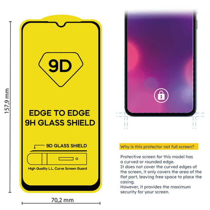 Protector de Pantalla Cristal Templado con Borde Redondo Negro para Realme Narzo 50 5G Vidrio Templado Antigolpes 9D 9H 0.3mm Marco