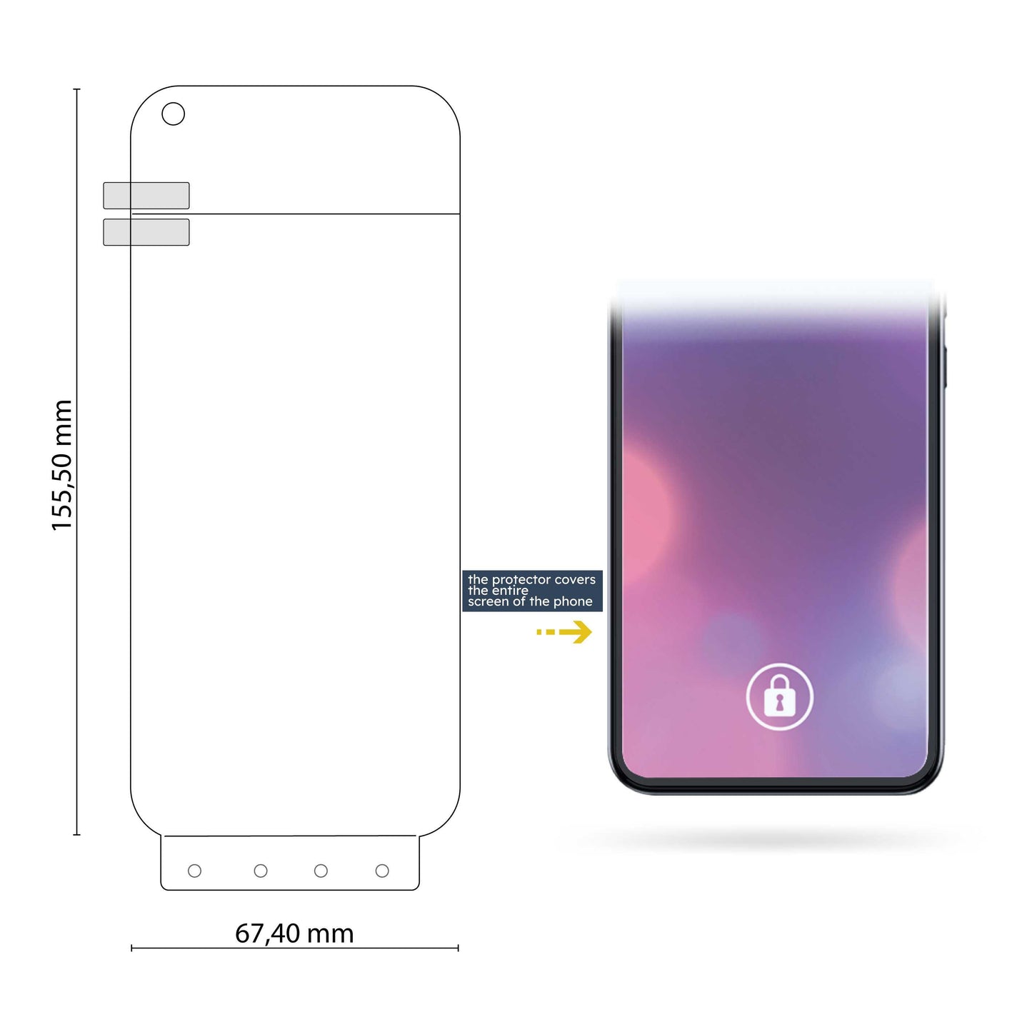 Protector de Pantalla de Hidrogel para OPPO A94 5G/A74 4G protege la pantalla completa Lámina Película Protectora Antiarañazos Antihuellas