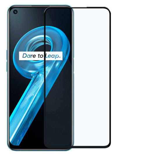 Protector de Pantalla Cristal Templado con Borde Redondo Negro para Realme 9i/9 Pro, Oppo A76/A53/A53S, Vidrio Templado Antigolpes 9D 9H 0.3mm Marco