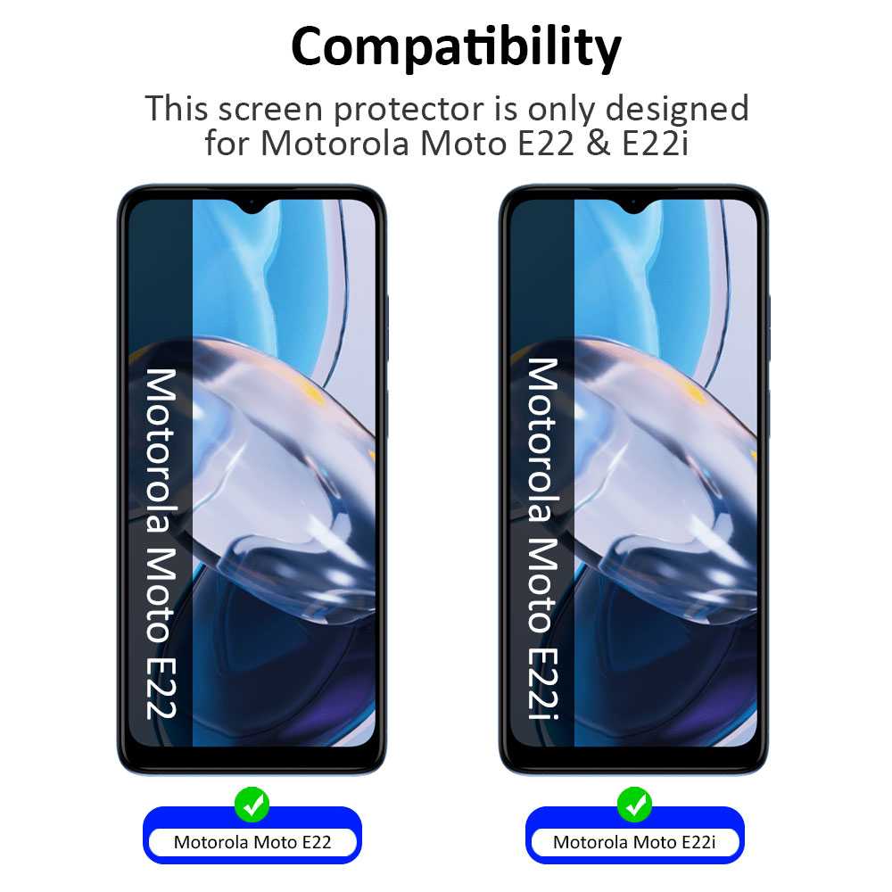 Protector de Pantalla Cristal Templado Premium para Motorola Moto E22/E22i Vidrio 9H 2.5D Anti Golpes Arañazos 0.3mm