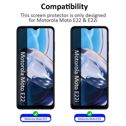 Protector de Pantalla Cristal Templado Premium para Motorola Moto E22/E22i Vidrio 9H 2.5D Anti Golpes Arañazos 0.3mm
