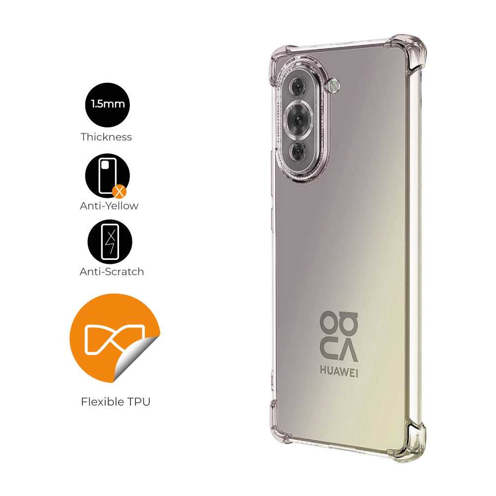 Funda de TPU para HUAWEI nova 10 pro, Carcasa Flexible con Esquinas Reforzadas Antigolpes, Protección en Cámaras, Silicona Transparente