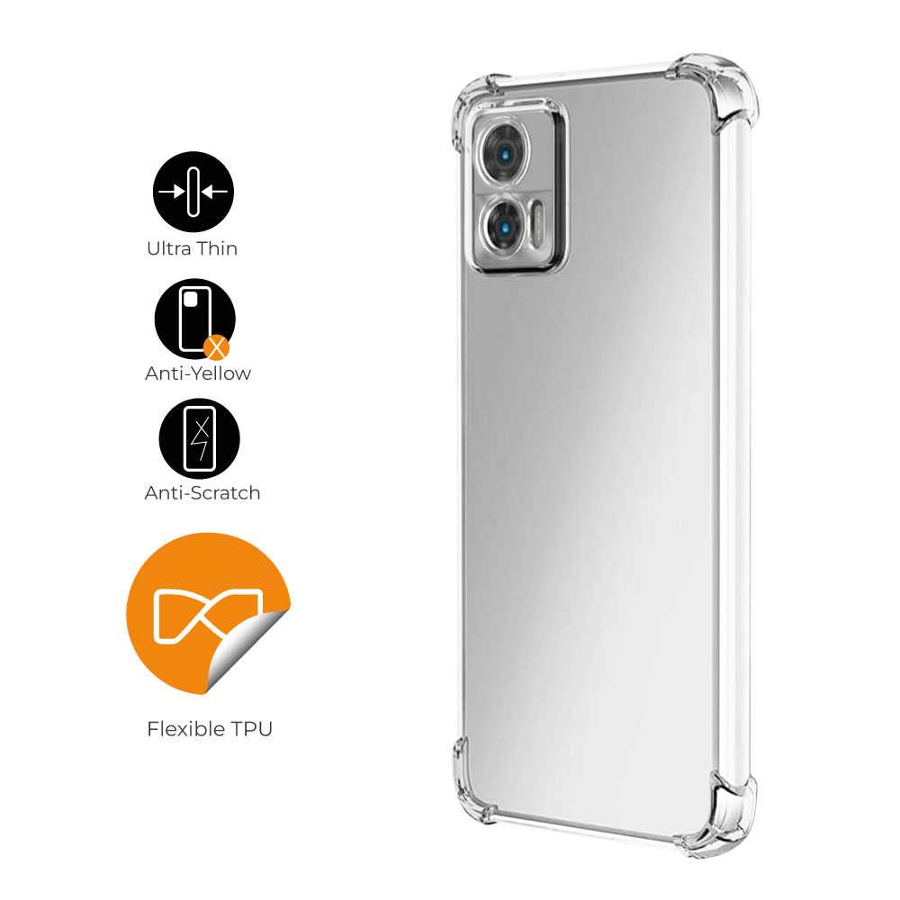 Funda de TPU para Motorola Edge 30 Neo, Carcasa Flexible con Esquinas Reforzadas Antigolpes, Protección en Cámaras, Silicona Transparente