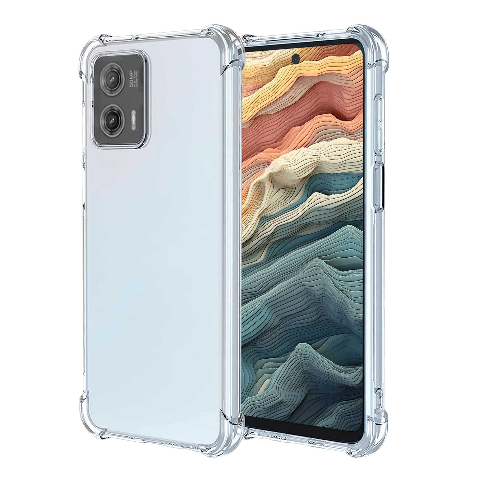 Funda de TPU para MOTOROLA moto g53 5G, Carcasa Flexible con Esquinas Reforzadas Antigolpes, Protección en Cámaras, Silicona Transparente