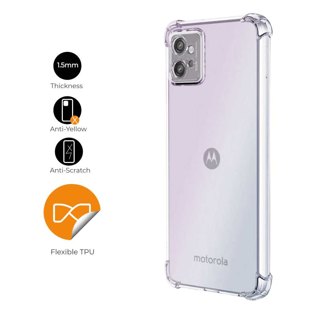 Funda de TPU para MOTOROLA moto g32, Carcasa Flexible con Esquinas Reforzadas Antigolpes, Protección en Cámaras, Silicona Transparente