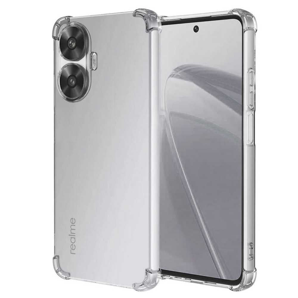 Funda de TPU para Realme C55, Carcasa Flexible con Esquinas Reforzadas Antigolpes, Protección en Cámaras, Silicona Transparente