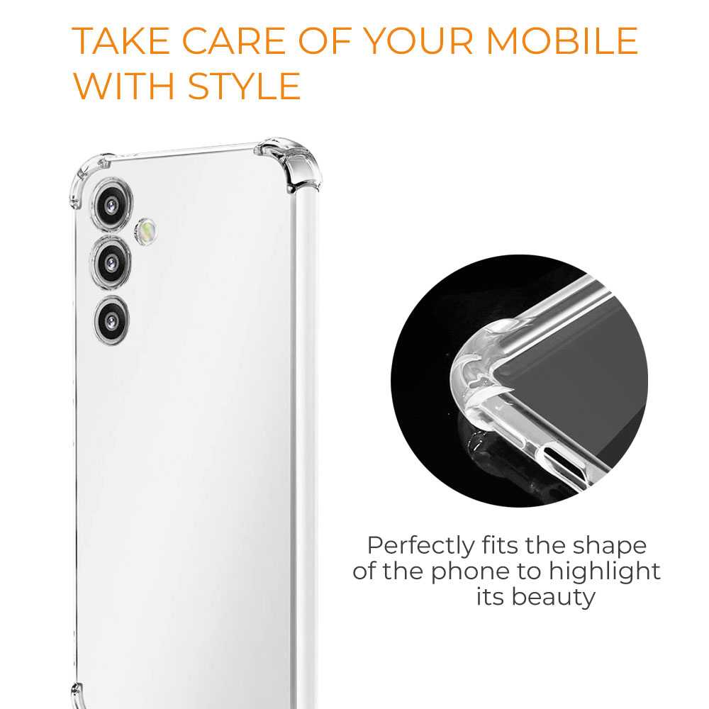 Funda de TPU para Samsung galaxy M14 5G, Carcasa Flexible con Esquinas Reforzadas Antigolpes, Protección en Cámaras, Silicona Transparente