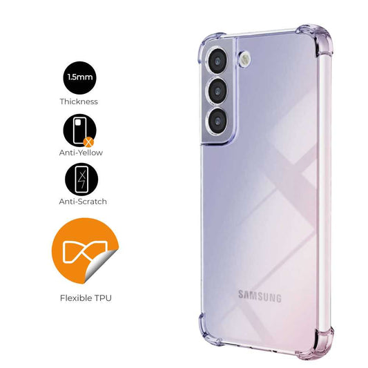Funda de TPU para Samsung Galaxy S22 Plus, Carcasa Flexible con Esquinas Reforzadas Antigolpes, Protección en Cámaras, Silicona Transparente