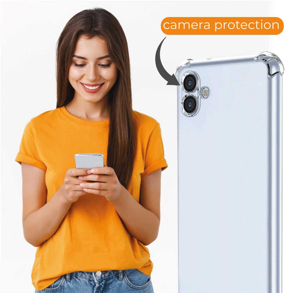 Funda de TPU para Samsung Galaxy A04e, Carcasa Flexible con Esquinas Reforzadas Antigolpes, Protección en Cámaras, Silicona Transparente