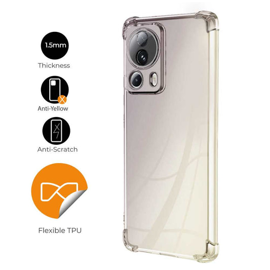 Funda de TPU para xiaomi 13 lite, Carcasa Flexible con Esquinas Reforzadas Antigolpes, Protección en Cámaras, Silicona Transparente