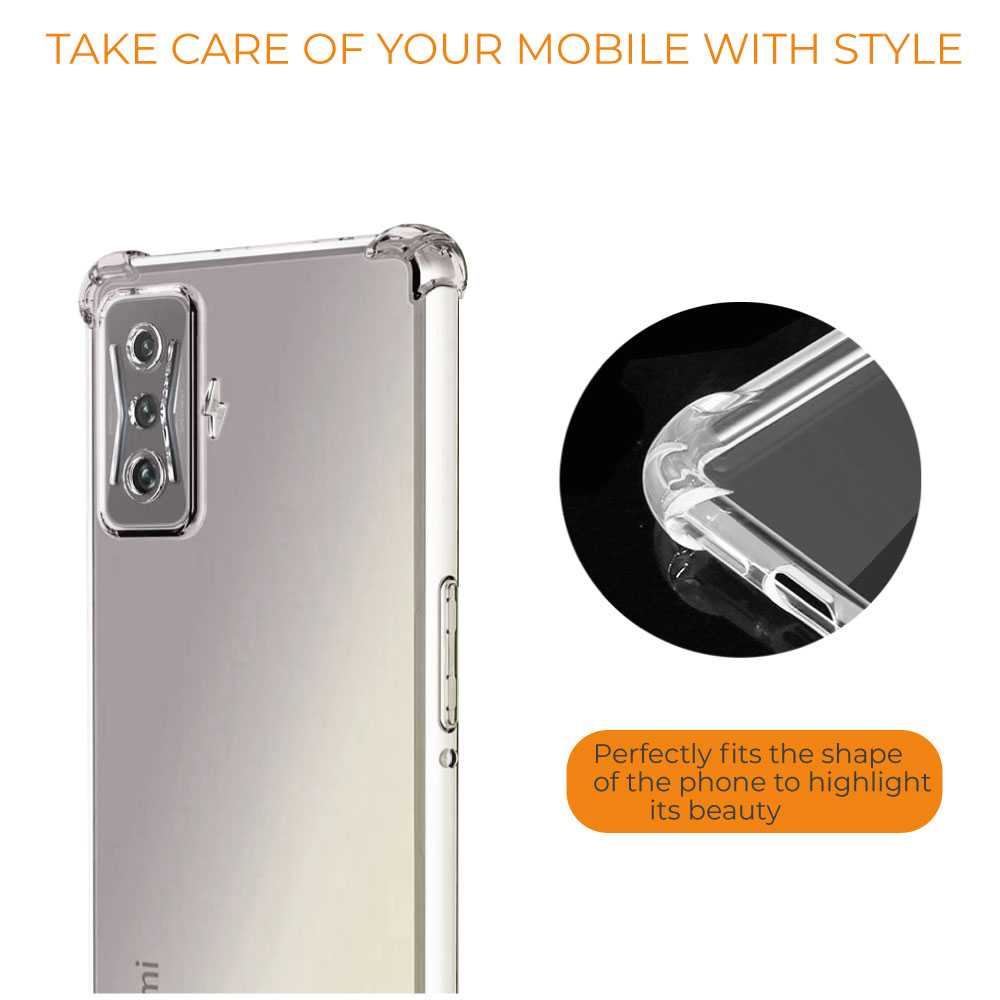 Funda de TPU para Xiaomi Poco F4 GT, Carcasa Flexible con Esquinas Reforzadas Antigolpes, Protección en Cámaras, Silicona Transparente