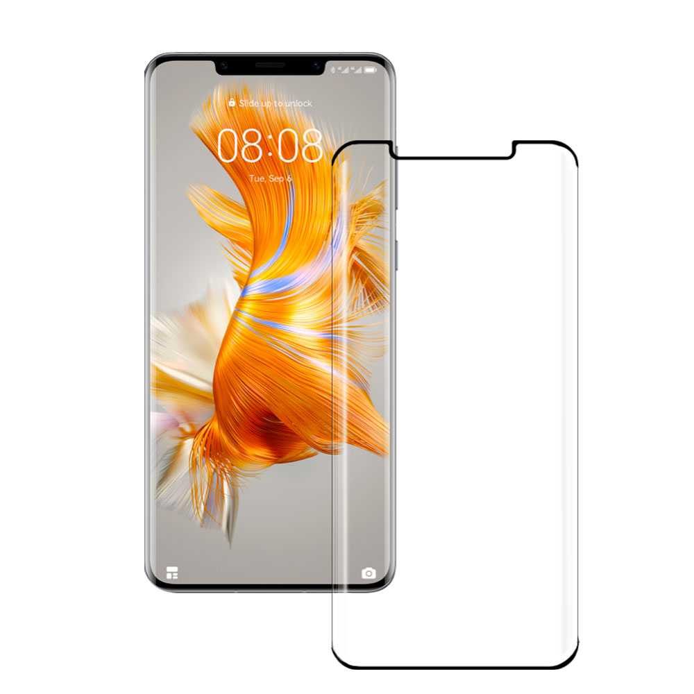 Protector de Pantalla Cristal Curvo Compatible con Mate 50, Vidrio Templado Premium con Pegamento en los Bordes