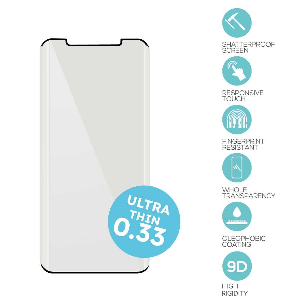 Protector de Pantalla Cristal Curvo Compatible con Mate 50, Vidrio Templado Premium con Pegamento en los Bordes