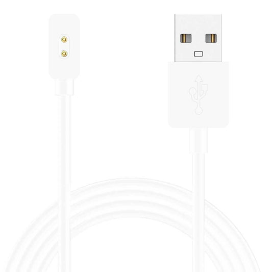 Cable Carga Magnética Blanco 2 Pines Blanco Compatible con Xiaomi Mi Band 8, Redmi Band 2 Cargador Magnético USB Dos Imanes Recambio Repuesto Reemplazo Reloj Inteligente
